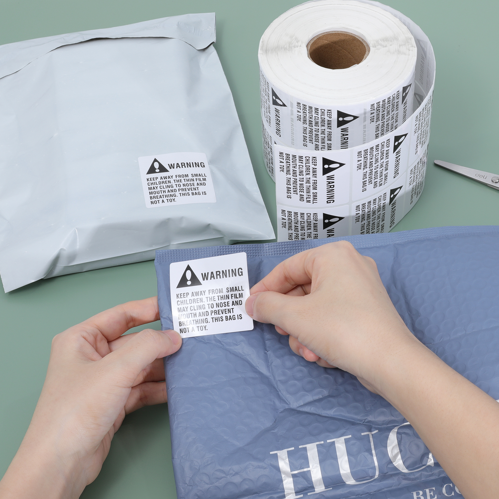 Etiquetas adesivas de aviso de sufocamento, adesivos de envio, mantenha longe das crianças, adesivo de sinal de alerta