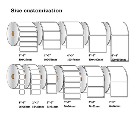 Rolo de etiquetas térmicas personalizadas de papel adesivo térmico direto 4x6 etiquetas 100x150 etiquetas de envio impressão de etiquetas de código de barras rolo